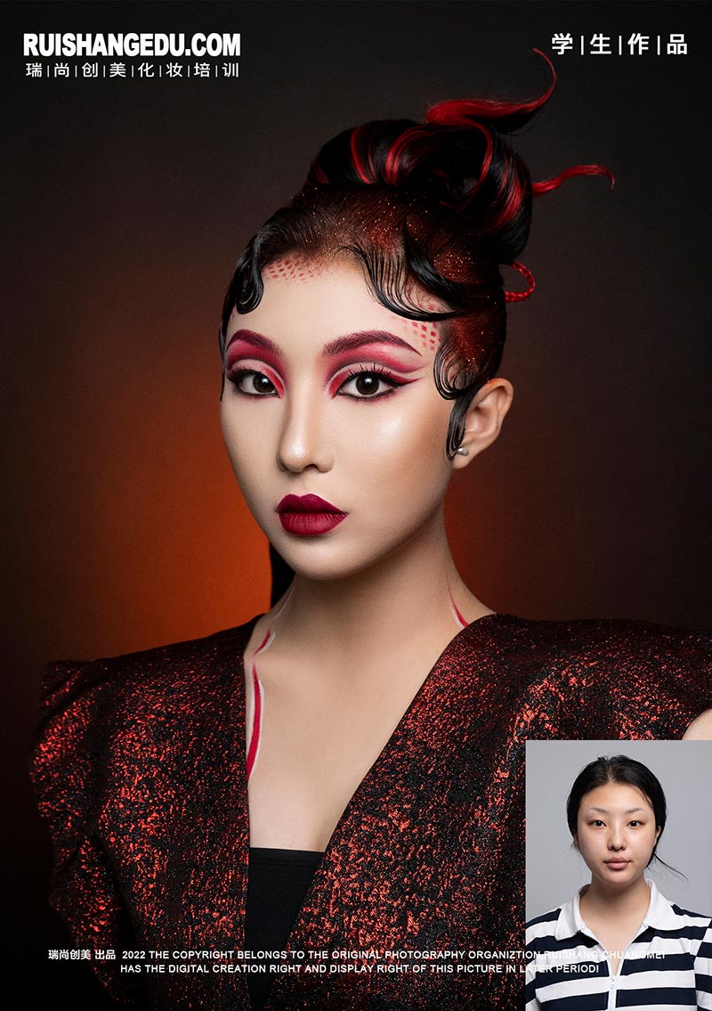 瑞尚創(chuàng)美化妝培訓 彩妝大師研修班8月作品展