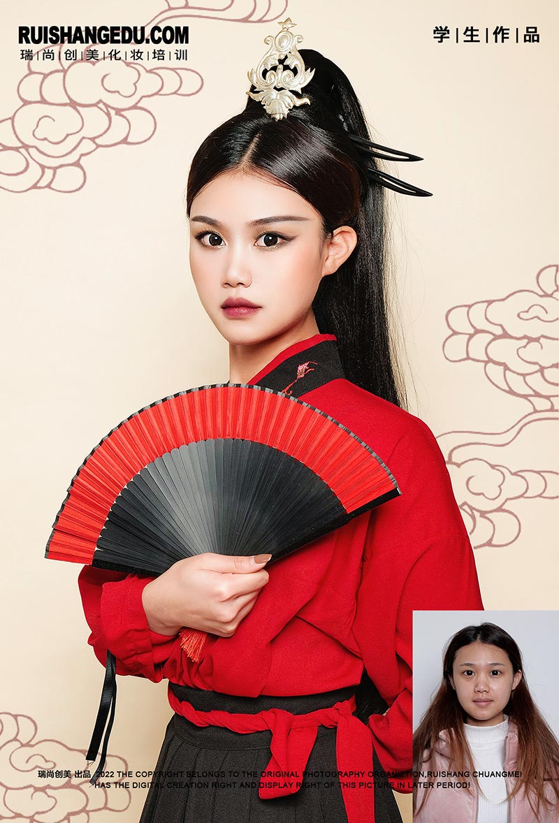 瑞尚創(chuàng)美化妝培訓(xùn) 古風(fēng)梳妝大專班11月作品第二期