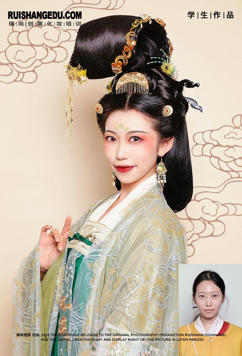 瑞尚創(chuàng)美化妝培訓(xùn) 古風(fēng)梳妝大專班11月作品第二期