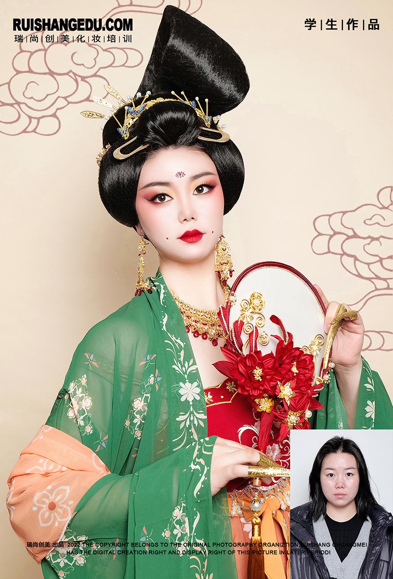 瑞尚創(chuàng)美化妝培訓(xùn) 古風(fēng)梳妝大專班11月作品第二期