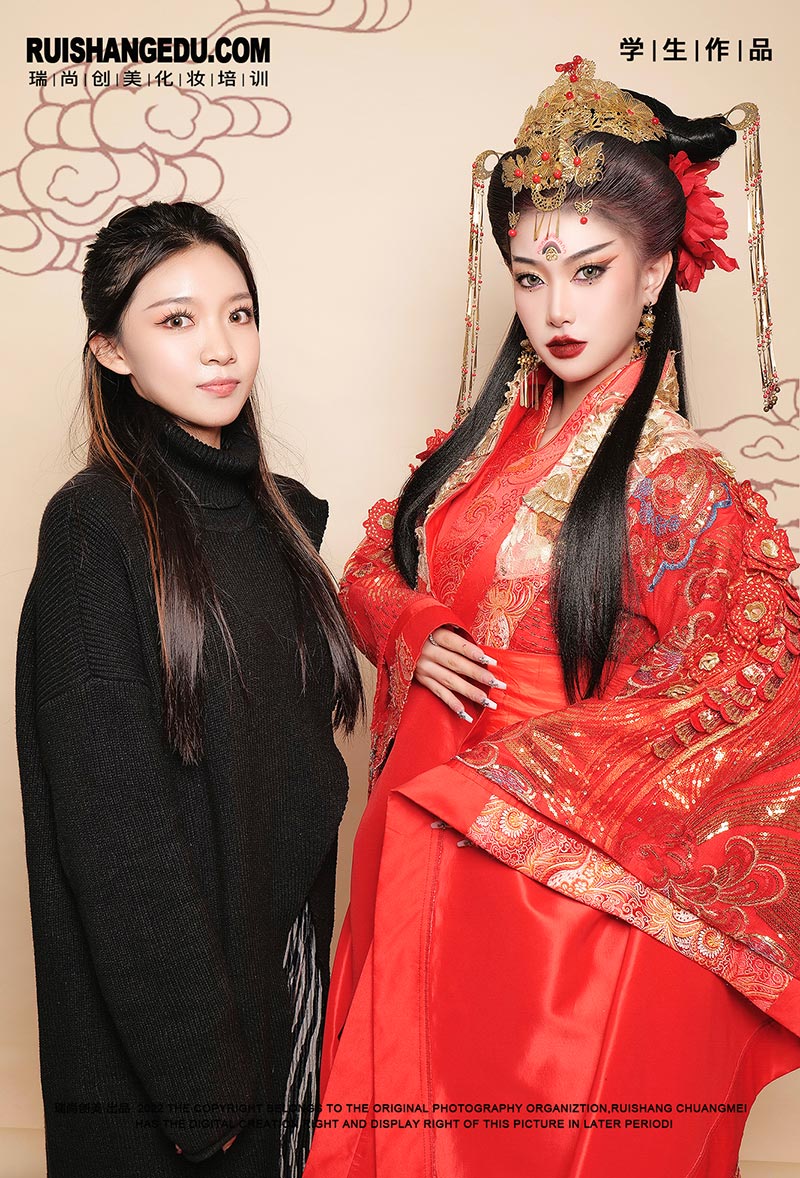 瑞尚創(chuàng)美化妝培訓(xùn) 古風(fēng)梳妝大專班11月作品第二期