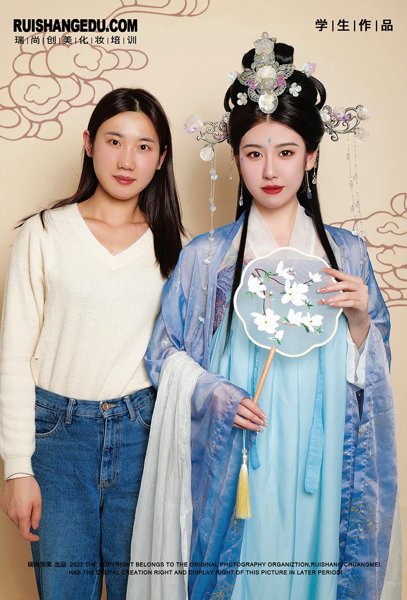瑞尚創(chuàng)美化妝培訓(xùn) 古風(fēng)梳妝大專班11月作品第二期