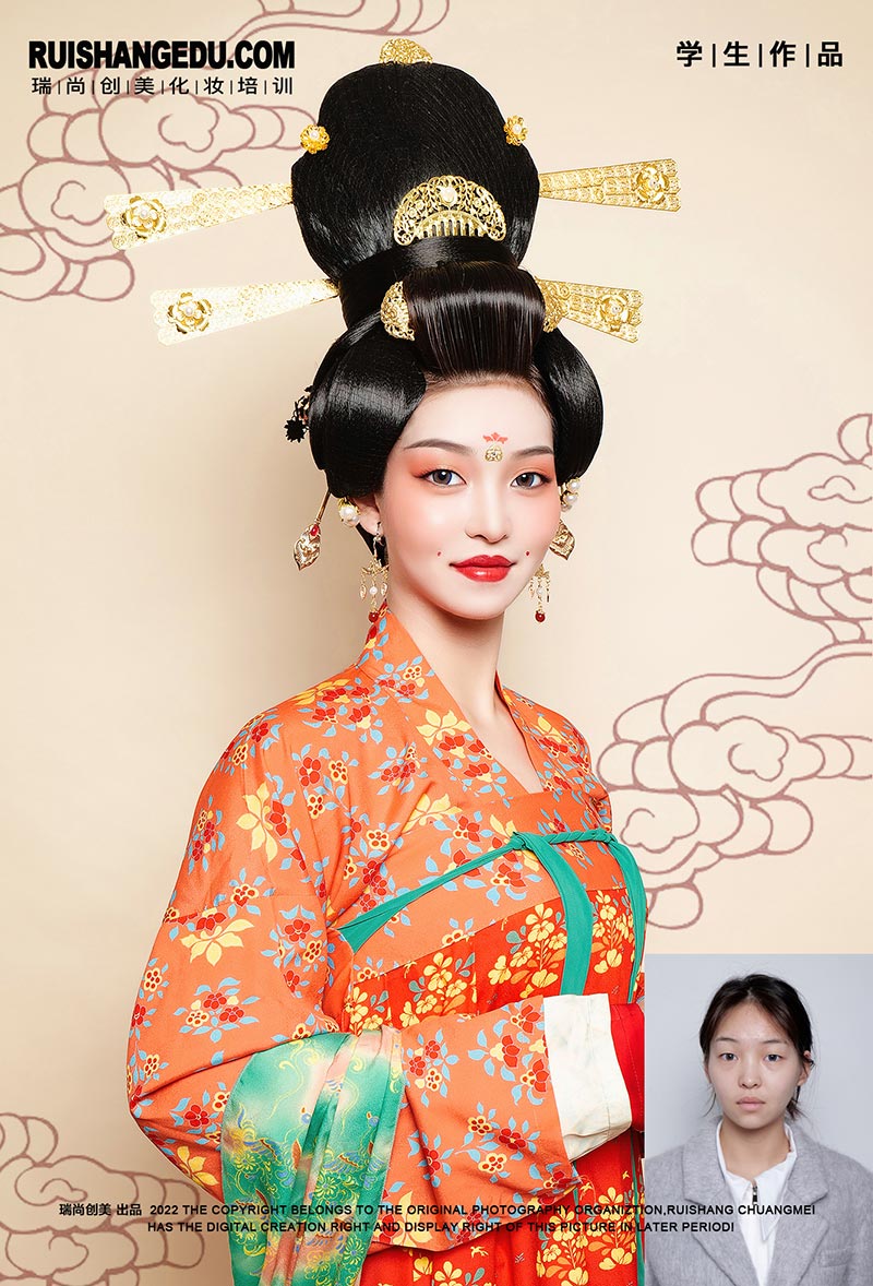 瑞尚創(chuàng)美化妝培訓(xùn) 古風(fēng)梳妝大專班11月作品第二期