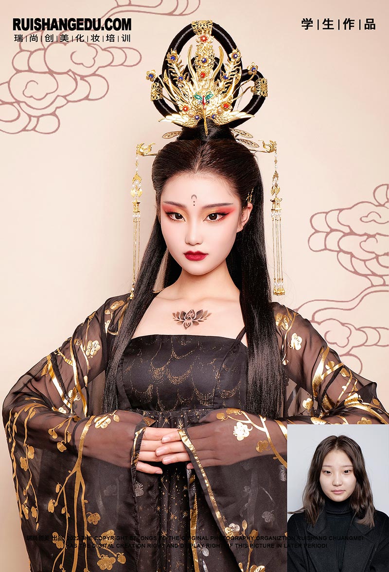 瑞尚創(chuàng)美化妝培訓(xùn) 古風(fēng)梳妝大專班11月作品第二期