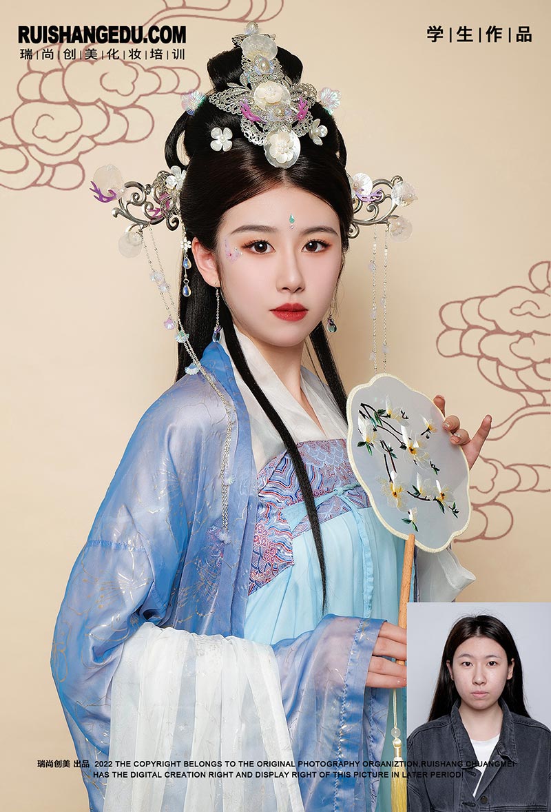瑞尚創(chuàng)美化妝培訓(xùn) 古風(fēng)梳妝大專班11月作品第二期